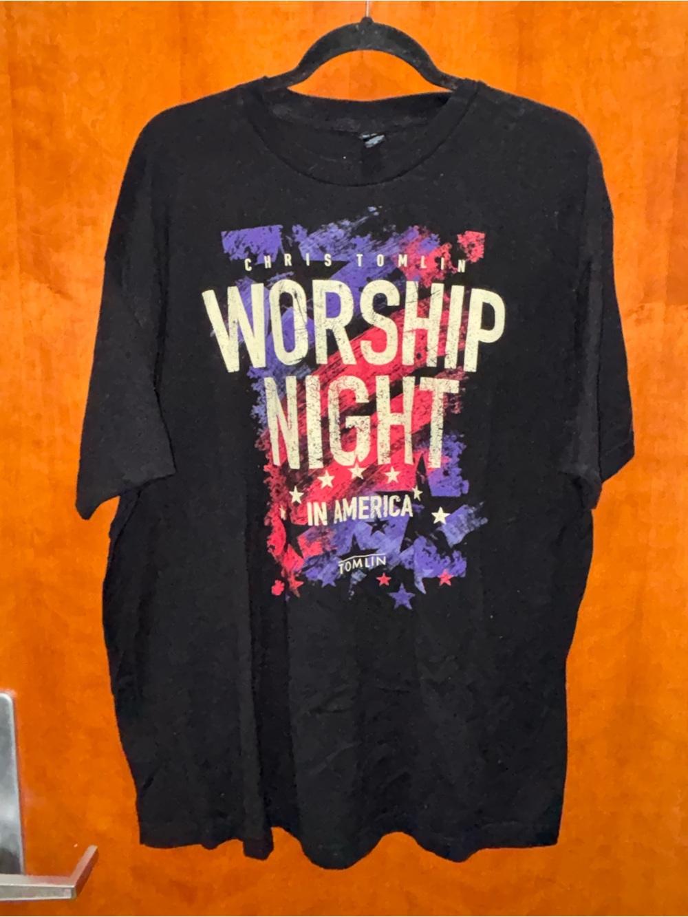 Tultex Black Graphic Tee with Red & Purple Accents